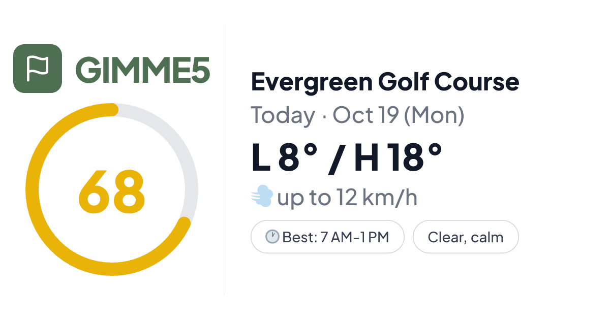 Gimme5 | Evergreen Golf Course — Weather & Playability
